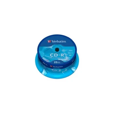 Confezione 25pz CD-R VERBATIM Printables 52X 700MB 43439