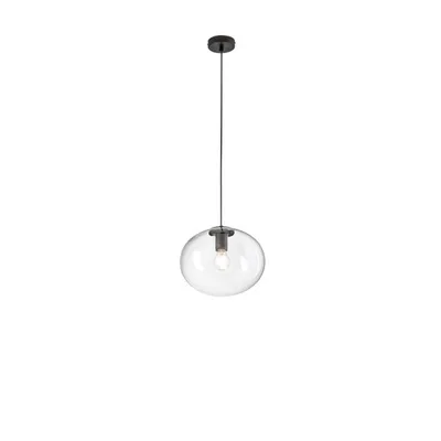 Lampada a sospensione nera minimal in vetro, max 60W, 152x30cm