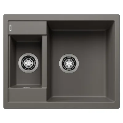 Blanco Lavello una vasca con vaschetta METRA 6 1527296 finitura grigio vulcano da 61.5x50 cm - Sopratop