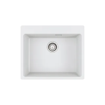 PRONTA CONSEGNA - Franke: Lavello una vasca Vasche Sopratop Centro MRG 610-54 FTL 114.0661.698 finitura fragranite bianco da 59x50 cm