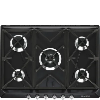 PRONTA CONSEGNA - Smeg S Piano cottura a gas SR975NGH finitura nero da 70 cm