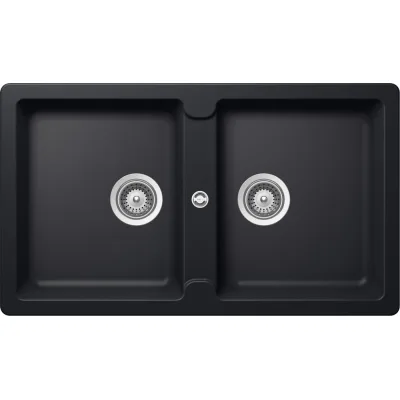 Schock Lavello due vasche TOLEDO N200 TOLN200A84 finitura nero puro da 86x50 cm