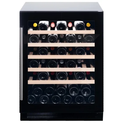 PRONTA CONSEGNA - Dunavox Cantina vino a incasso o a libera installazione Flow-46 DAUF-46.138B finitura full glass nero da 59.5 cm