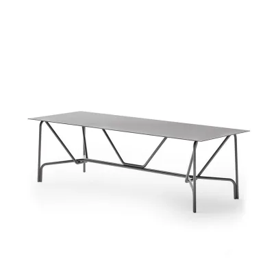 Unopiù Tavolo fisso SALÒ in alluminio e piano a scelta da 279x100 cm - IN PROMOZIONE FINO AL 6/07