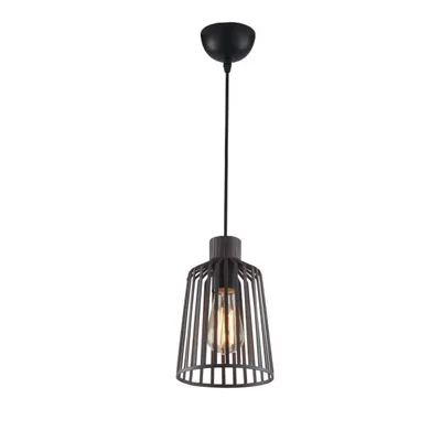 Lampadario a sospensione in metallo caffè, 1 luce E27, 16x126.4cm