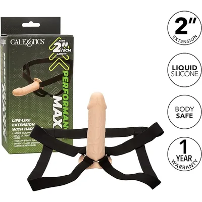 CalExotics Performance MAXX Estensore Realistico Flesh con Harness +5 cm