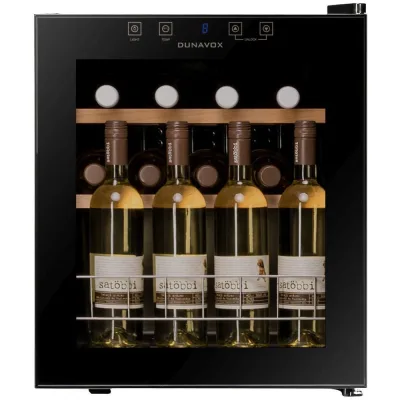 Dunavox Cantina vino a libera installazione Home-16 DXFH-16.46 finitura full glass nero da 43 cm