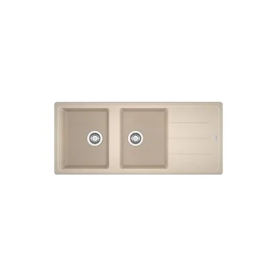 PRONTA CONSEGNA - Franke: Lavello due vasche con gocciolatoio Boston BFG 621 114.0276.594 finitura fragranite avena da 116x50 cm