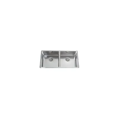 Alpes Lavello semifilo a due vasche LFR 485/2V in acciaio inox da 85.5x45 cm