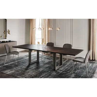Cattelan Tavolo allungabile Sigma Drive con struttura in acciaio verniciato e piano in legno