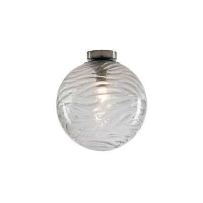 Plafoniera sferica in vetro trasparente, max 60W, 30x30cm