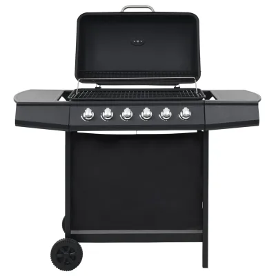 Flama — Barbecue a gas 6 fornelli, acciaio nero