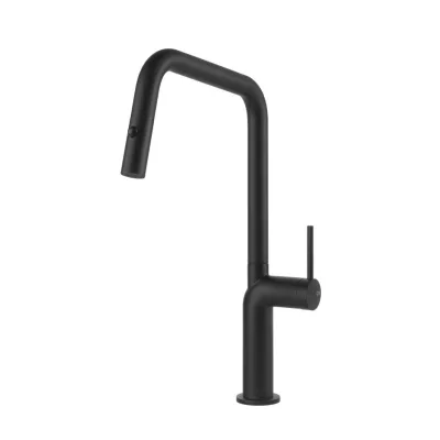 Gessi Miscelatore monocomando con doccetta estraibile Stelo Collection 60307 299 finitura Matte Black - IN PROMOZIONE FINO AL 6/07