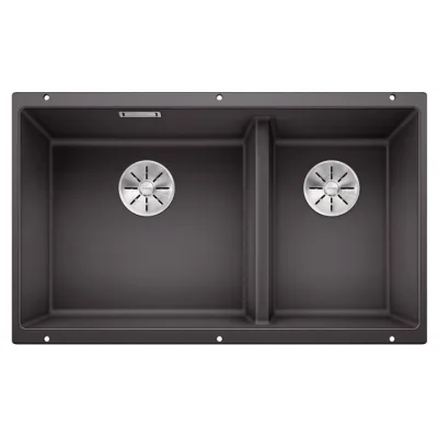 Blanco | Lavello due vasche SUBLINE 430/270-U 1523152 finitura grigio roccia da 75.5x46 cm - Sottotop