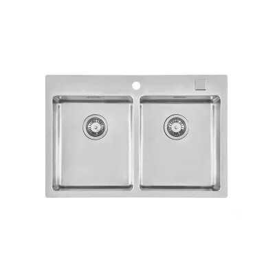 PRONTA CONSEGNA - Foster Lavello due vasche 2269 050 finitura acciaio inox da 77x52 cm