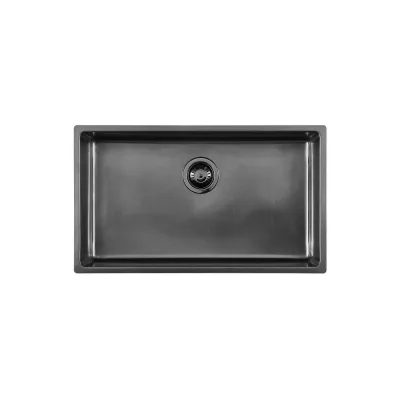 Foster Lavello una vasca 2157 886 finitura acciaio PVD gun metal da 75x44 cm