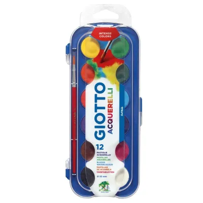 Pastiglie Acquerelli ø 30mm Giotto Astuccio da 12 pastiglie