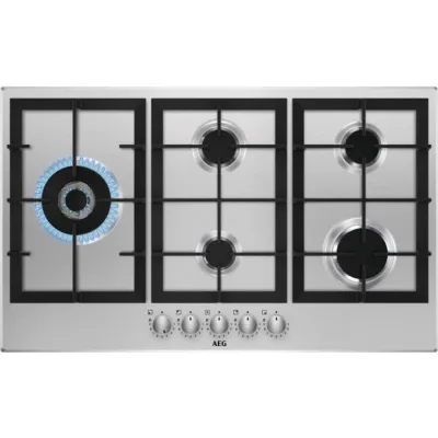 AEG Piano cottura a gas HGB 95522 SM finitura inox da 90 cm