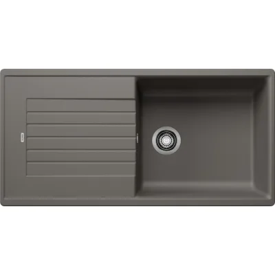 Blanco Lavello una vasca con gocciolatoio ZIA XL 6 S 1527400 finitura grigio vulcano da 100x50 cm - Sopratop