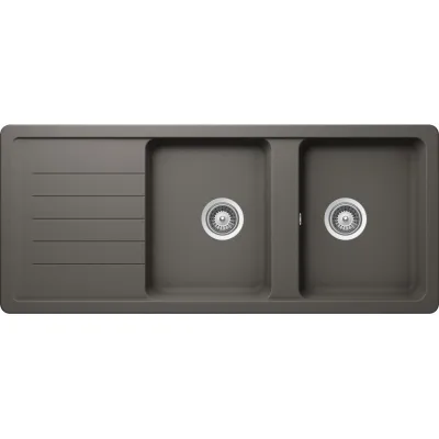 Schock Lavello due vasche con gocciolatoio TOLEDO D200 TOLD200A91 finitura silverstone da 116x50 cm