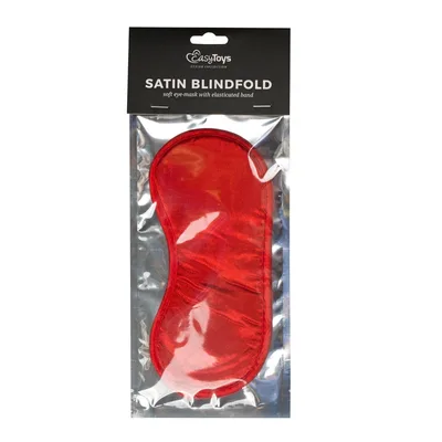 EasyToys Satin Blindfold Mascherina Occhi Rossa Benda BDSM Fetish Elastico Soft