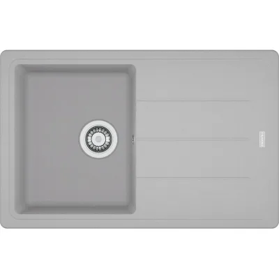 Franke: Lavello una vasca con gocciolatoio Boston Incasso BGF 611-78 114.0275.951 finitura fragranite alluminio da 78x50 cm