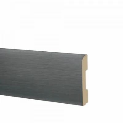 Battiscopa in duropolimero effetto matt silver 2000x68x10mm