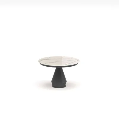Ozzio Tavolo rotondo allungabile Lycos art. T202 con struttura in metallo e piano a scelta da Ø120 (165x120) cm