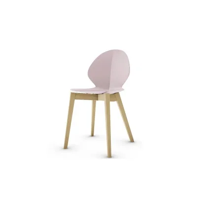 PRONTA CONSEGNA - Calligaris OUTLET Sedia Basil CS1348 con struttura in frassino P12 smoke e seduta in polipropilene P2L cipria opaco