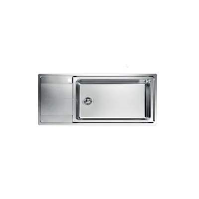 Foster Lavello una vasca con gocciolatoio a sinistra 3219 051 finitura acciaio inox da 116x50 cm