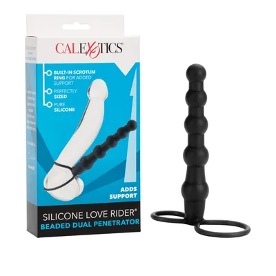 Guaina pene CalExotics Love Rider Dual Penetrator 14,5 cm Ø 2,5 cm silicone nero