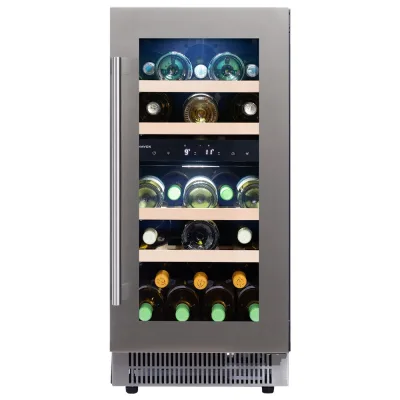 Dunavox Cantina vino a incasso o a libera installazione Flow-32D DAUF-32.78DSS finitura acciaio inox da 38 cm