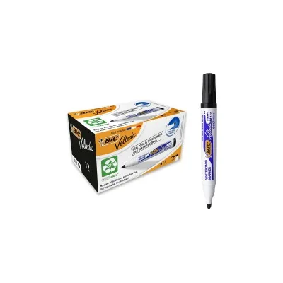 Bic Velleda 1701 ECOlutions Pennarelli Lavagna Punta Rotonda Linea 1.5 mm 904937 NERO