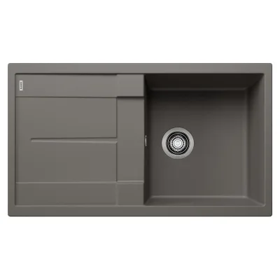 Blanco Lavello una vasca con gocciolatoio METRA 5 S 1527293 finitura grigio vulcano da 86x50 cm - Sopratop