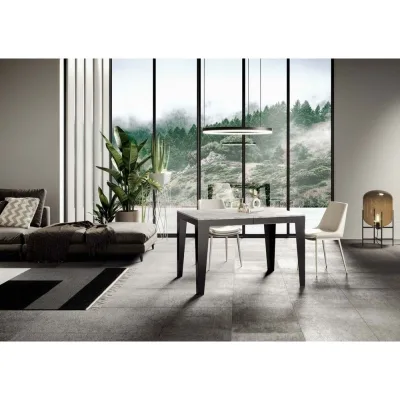 Itamoby Tavolo allungabile Flame Evolution in nobilitato e talaio in ferro antracite da 120(380)x90 cm