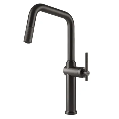 Gessi Miscelatore monocomando con doccetta estraibile Habito 60652 707 finitura Black Metal Brushed - IN PROMOZIONE FINO AL 6/07