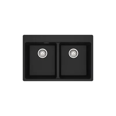 Franke: Lavello due vasche Vasche Sopratop Centro MRG 620-34-34 FTL 114.0661.691 finitura fragranite nero da 76x50 cm