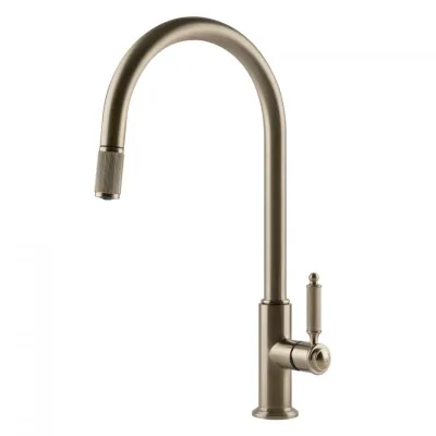 PRONTA CONSEGNA - Gessi Miscelatore monocomando con doccetta estraibile Venti20 60622 149 finitura Finox - IN PROMOZIONE FINO AL 5/09