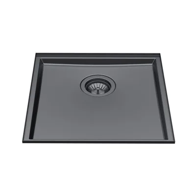 Foster Lavello una vasca 5554 346 finitura acciaio PVD gun metal da 43x43 cm - IN PROMOZIONE FINO AL 30/06