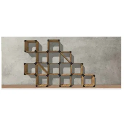 Altacorte Libreria fissa monofacciale Free con struttura in in legno da 300 cm e h. 200 cm