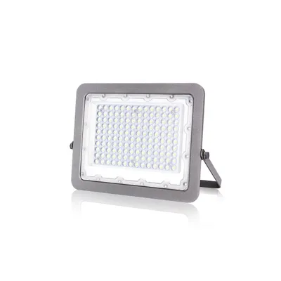 Proiettore LED da esterno in alluminio grigio, LED 100W, luce fredda, 21.4x29cm