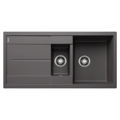 Blanco Lavello una vasca con vaschetta e gocciolatoio METRA 6 S 1518878 finitura grigio roccia da 100x50 cm - Sopratop