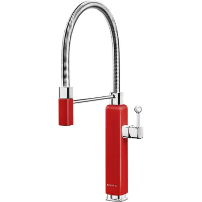 Smeg S Miscelatore monocomando con doccetta MDF50RD finitura rosso - IN PROMOZIONE FINO AL 6/07