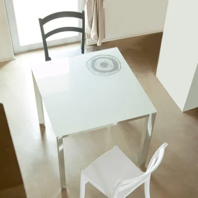 X.ABITAre Tavolo allungabile Ascanio art. S70 con struttura in alluminio e piano a scelta da 94(164)x90 cm