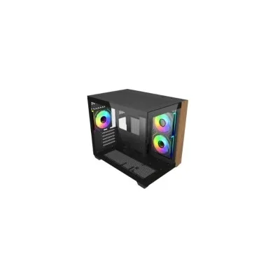CASE Cooler Master Elite 481 Wood Mini-Tower Vista panoramica 3 ventole RGB 120mm
