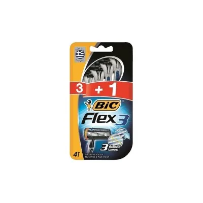 Bic Flex 3 Conf. 3+1 Rasoi Monouso 3 Lame Testa Girevole Striscia Lubrificante Aloe Vera 889694