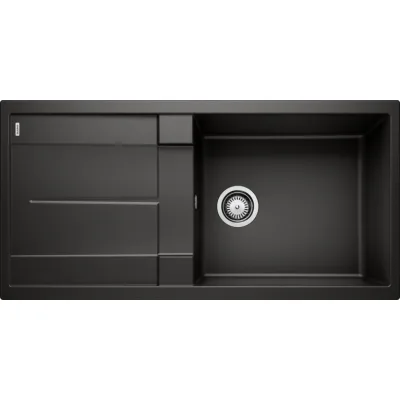 Blanco Lavello una vasca con gocciolatoio METRA XL 6 S 1525930 finitura nero da 100x50 cm - Sopratop