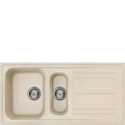 Smeg Lavello una vasca con vaschetta e gocciolatoio LZ102AV2 finitura avena da 100 cm