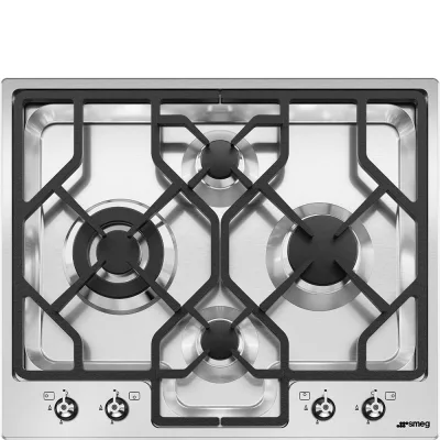 Smeg S Piano cottura a gas PGF64-4 in acciaio inox da 60 cm - IN PROMOZIONE FINO AL 6/07