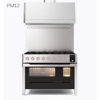 Ilve Cucina PM12 Panoramagic PMI127S3 doppio forno e piano cottura induzione finitura inox da 121.6 cm